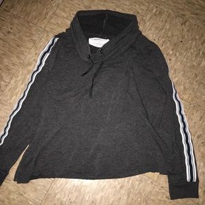 dark gray sweatshirt